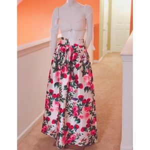 A-Line floral print silk skirt OPEN TO OFFERS